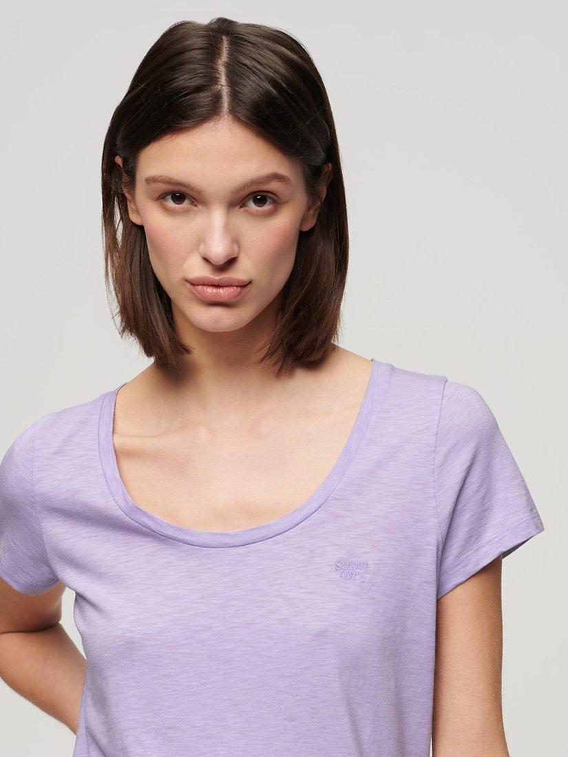 Superdry Studios Scoop Neck T-Shirt, Lavender Purple, 14