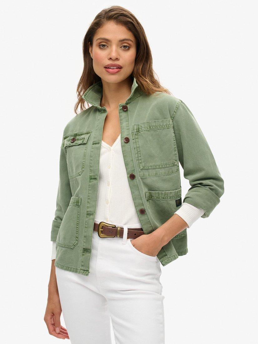 Product image 1 of 7, which shows Superdry Four Pocket Chore Jacket, Jade Green, 6