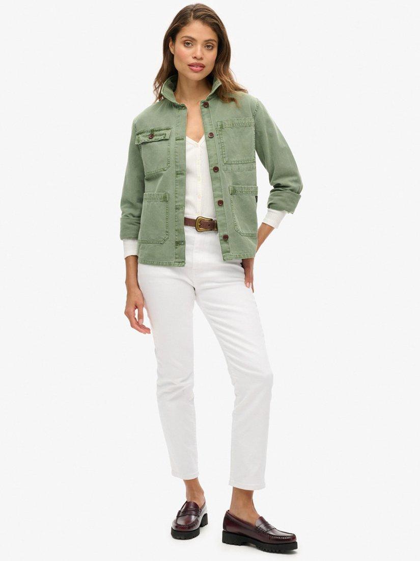 Product image 2 of 7, which shows Superdry Four Pocket Chore Jacket, Jade Green, 6