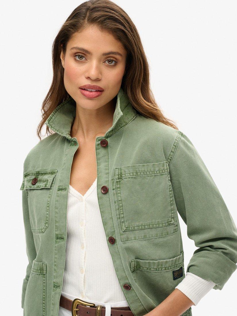 Product image 3 of 7, which shows Superdry Four Pocket Chore Jacket, Jade Green, 6