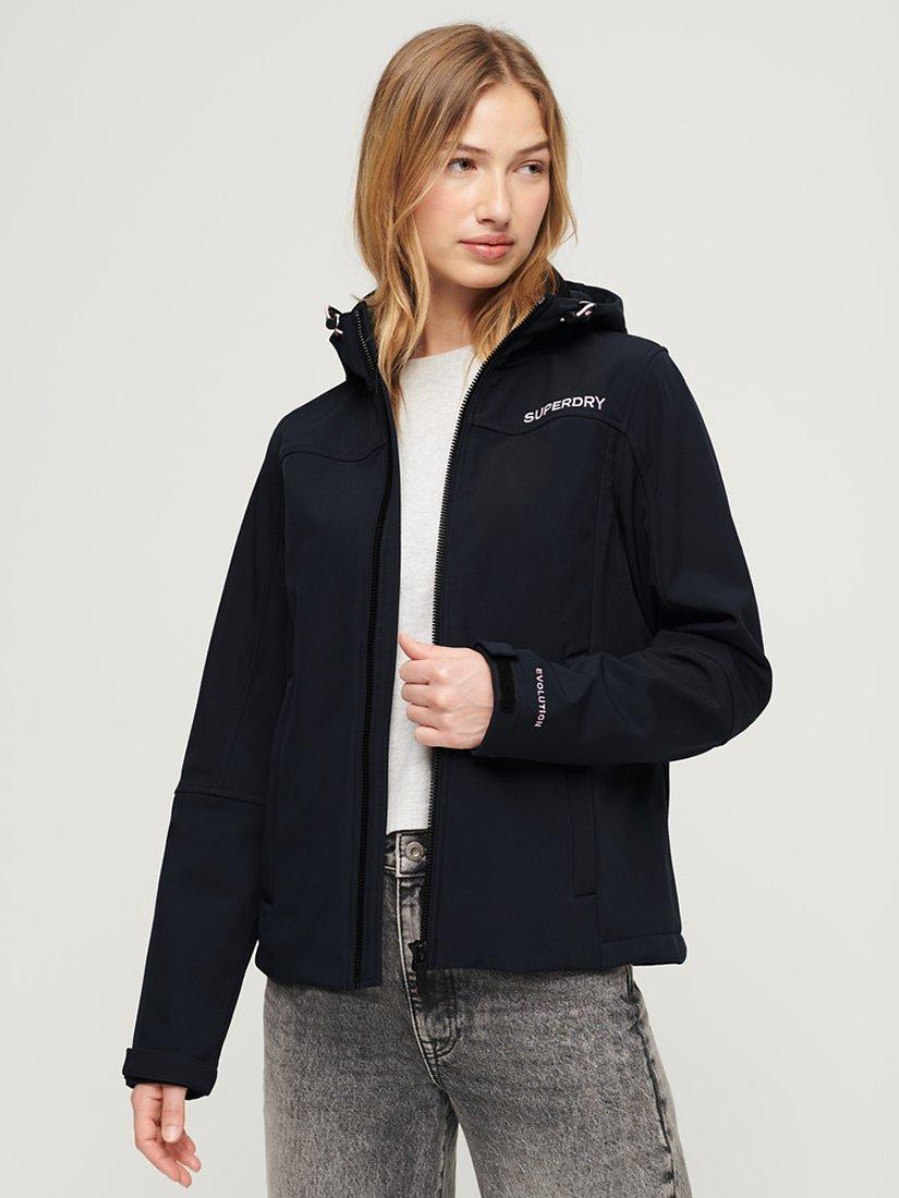 Superdry Hooded Soft Shell Jacket, Eclipse Navy