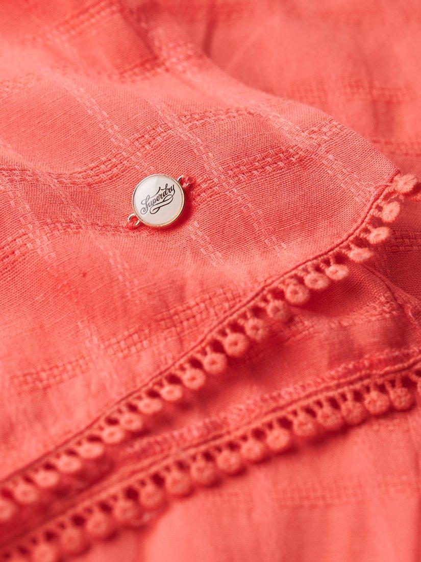Product image 3 of 5, which shows Superdry Lace Halter Beach Maxi Dress, Blush Coral, 16
