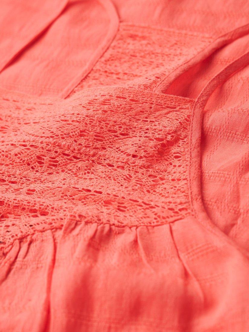 Product image 5 of 5, which shows Superdry Lace Halter Beach Maxi Dress, Blush Coral, 16