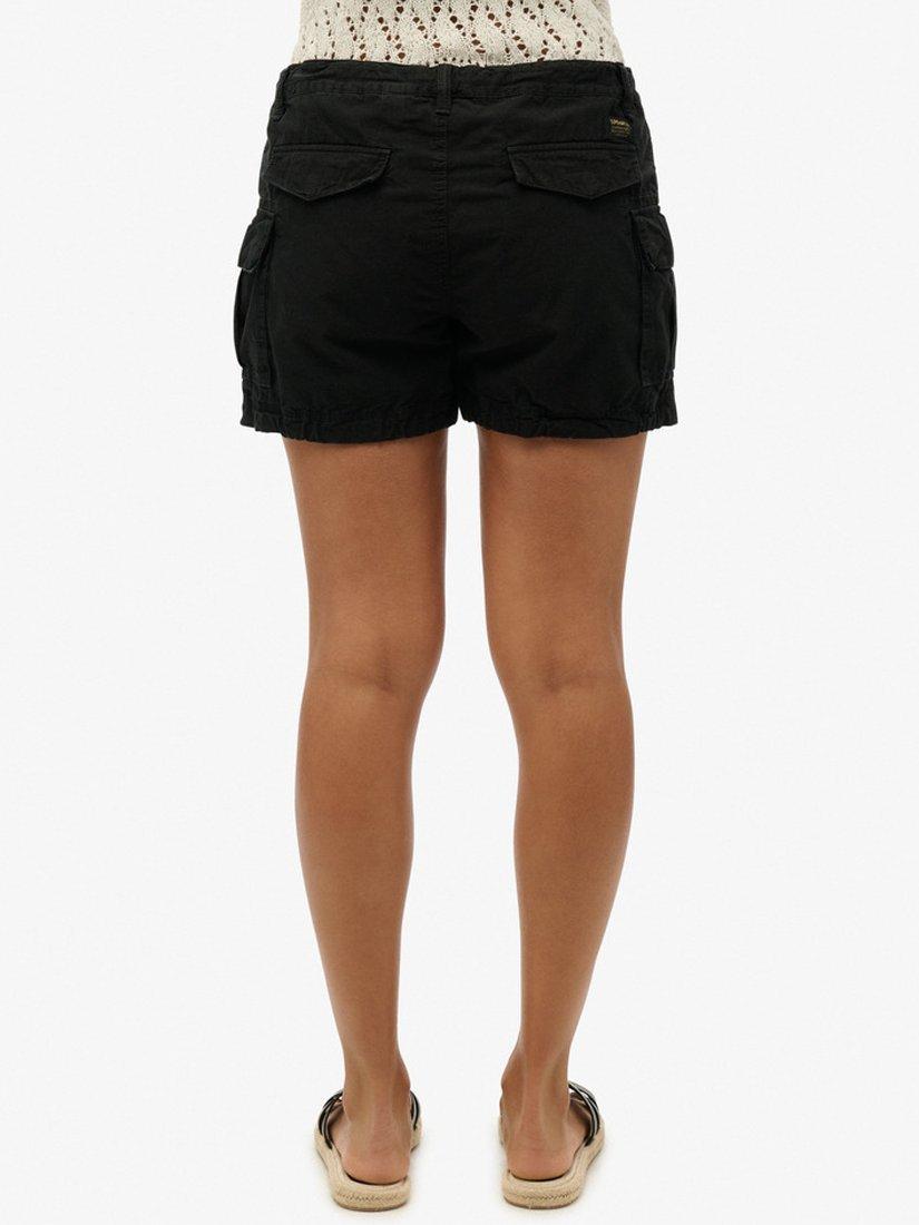 Superdry Cotton Cargo Shorts, Black, 14