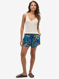 Superdry Ocean Print Beach Shorts, Blue/Multi