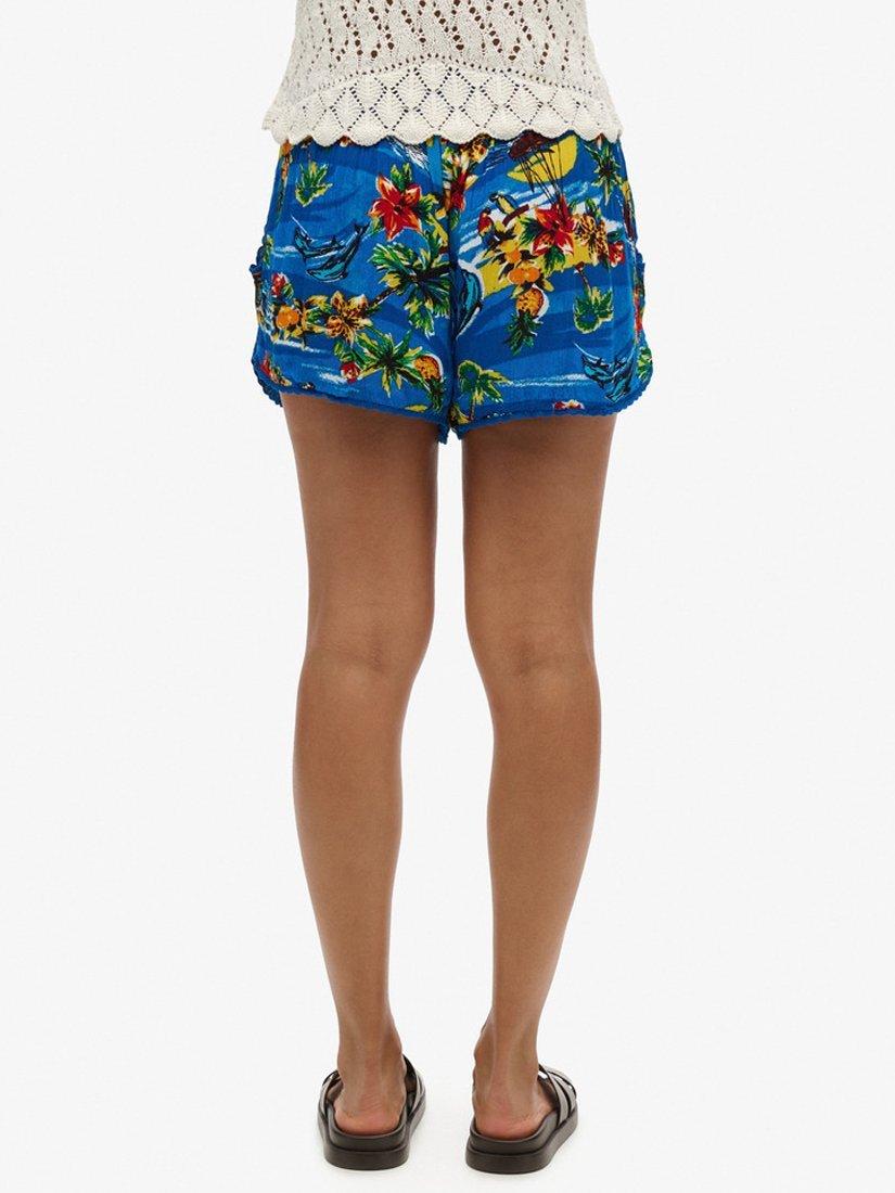Product image 2 of 6, which shows Superdry Ocean Print Beach Shorts, Blue/Multi, 6