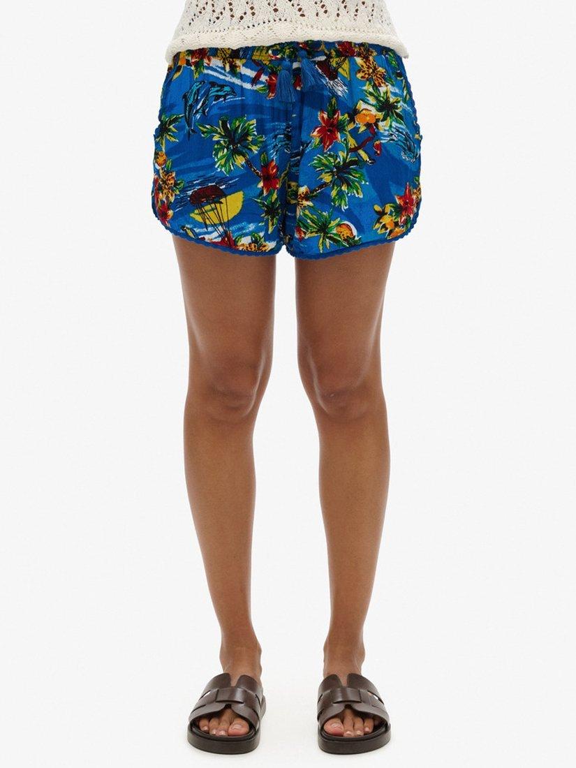 Product image 6 of 6, which shows Superdry Ocean Print Beach Shorts, Blue/Multi, 6