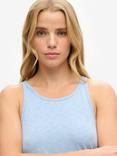 Superdry Ruched Cropped Tank Top, Forever Blue