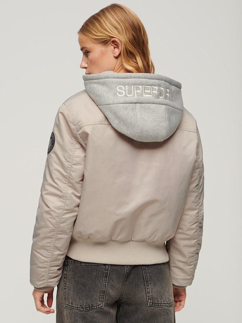 Product image 2 of 5, which shows Superdry Hooded Bomber Jacket, Chateau Gray, 6