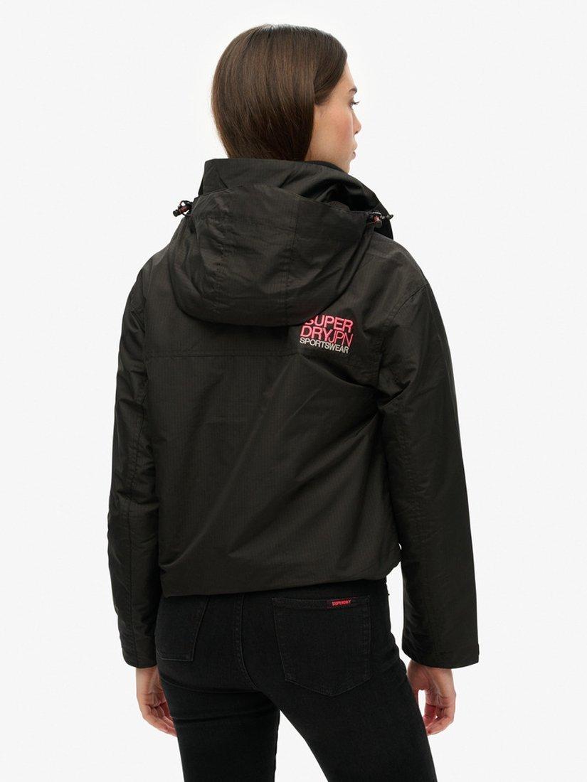 Product image 7 of 7, which shows Superdry Hooded Cropped SD Windbreaker Jacket, Black, 6