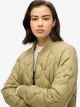 Superdry Studios Long Quilted Liner Coat, Dried Herb Green