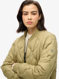 Superdry Studios Long Quilted Liner Coat - view 2, Dried Herb Green