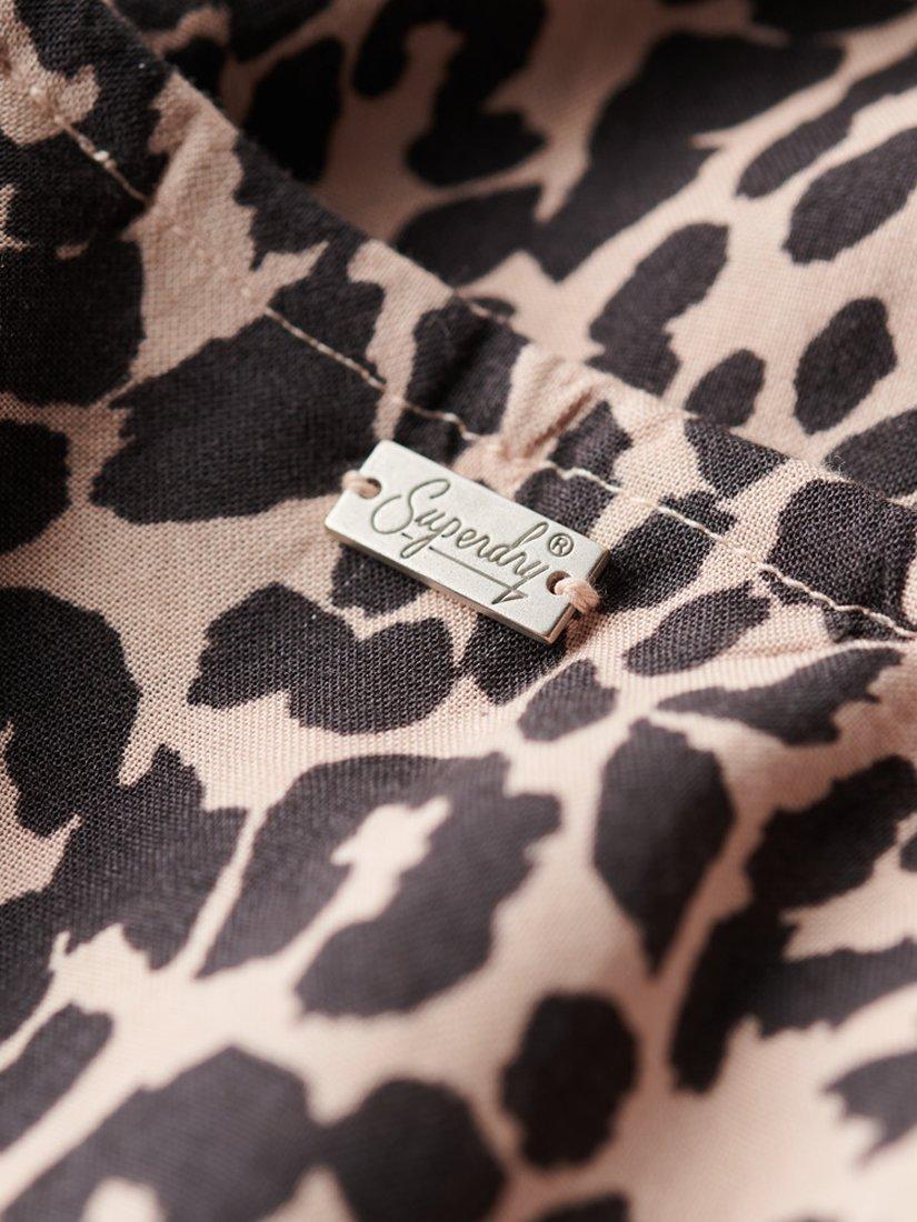 Product image 4 of 4, which shows Superdry Animal Print Button-Up Cami Midi Dress, Pink/Multi, 10