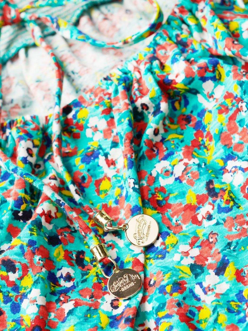 Product image 3 of 4, which shows Superdry Betsy Ditsy Smocked Cami Maxi Dress, Green, 8