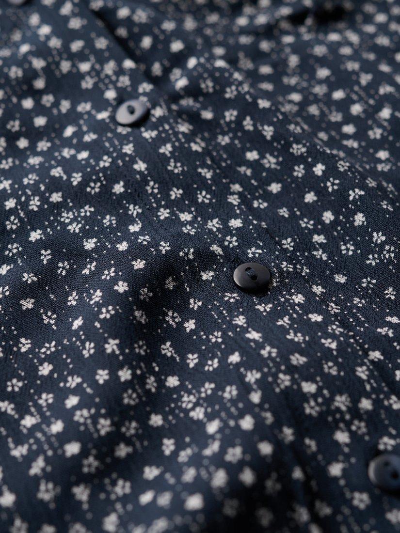 Product image 5 of 5, which shows Superdry Printed Button Short Sleeve Midi Tea Dress, Disty Flower Navy, 6
