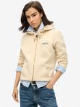 Superdry Essential Logo Zip Hoodie, Tapioca Cream Beige