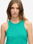 Superdry Ruched Cropped Tank Top, Summer Green