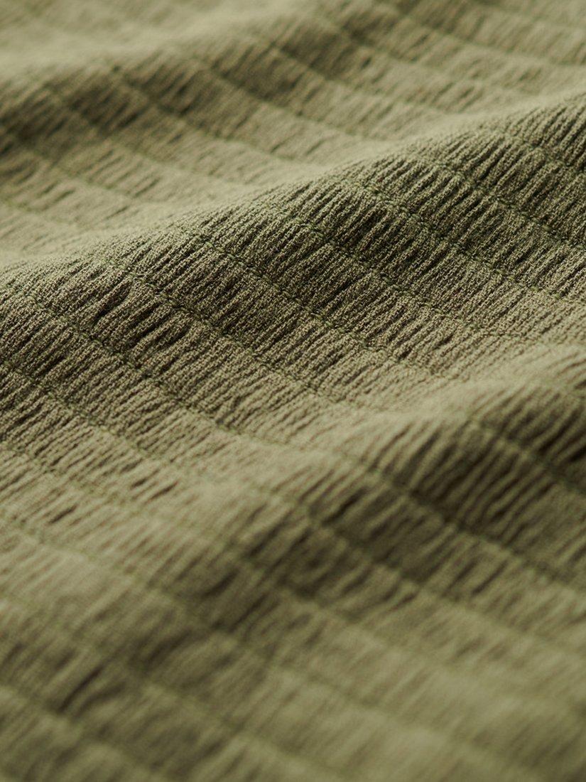 Product image 3 of 5, which shows Superdry Smocked Bandeau Top, Washed Khaki, 12
