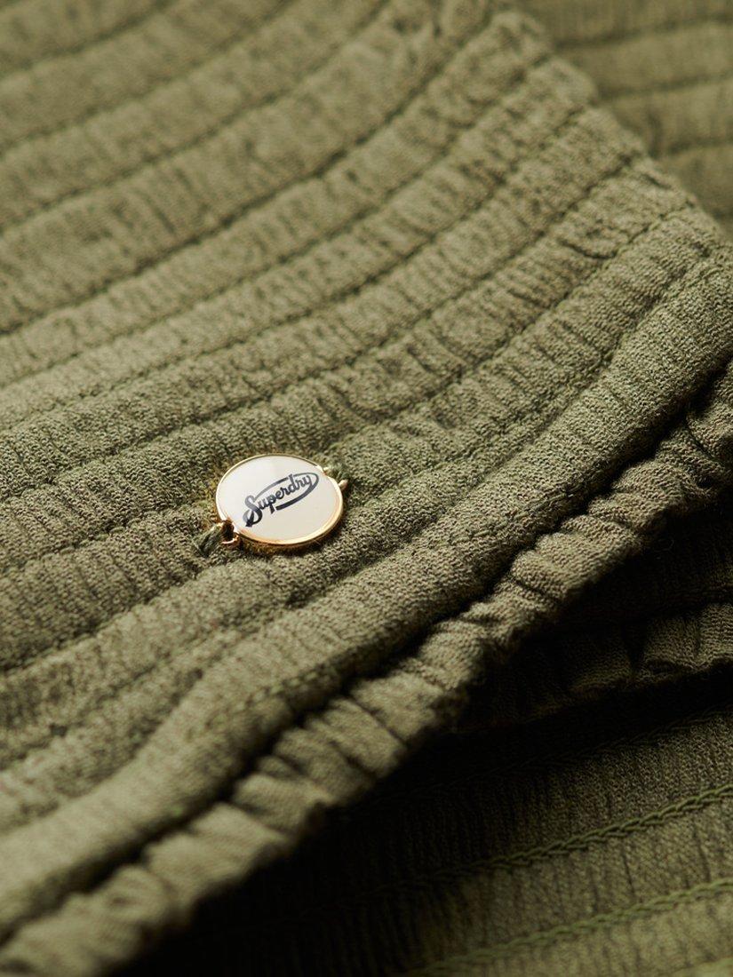 Product image 5 of 5, which shows Superdry Smocked Bandeau Top, Washed Khaki, 12