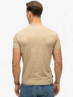 Superdry Organic Cotton Essential Logo T-Shirt - view 2, Tan Brown Fleck Marl