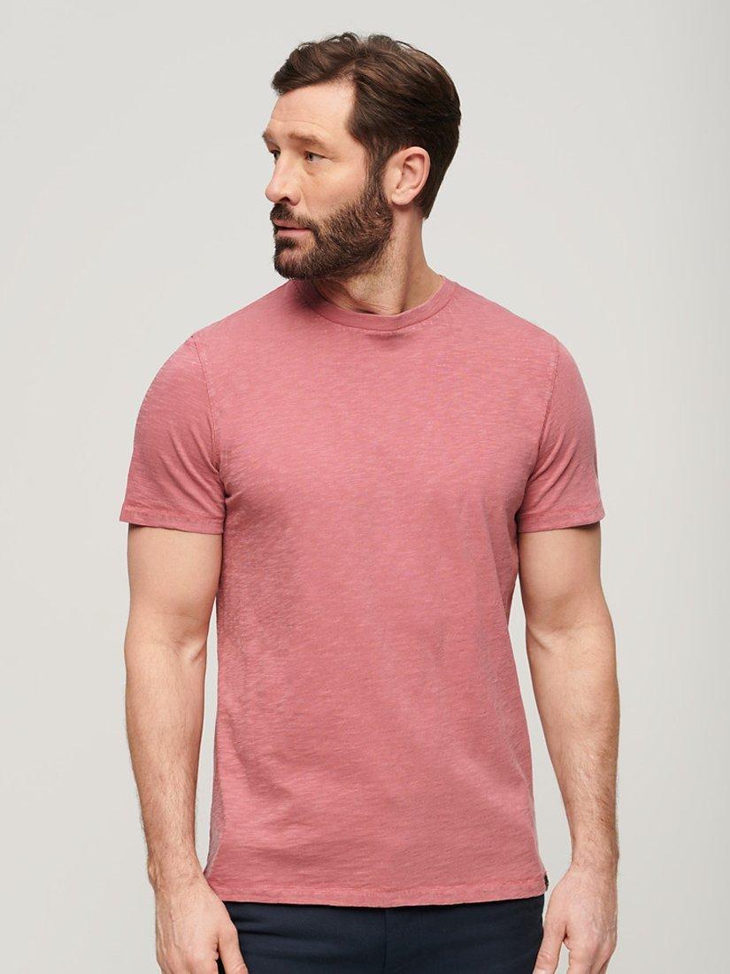 Superdry Crew Neck Slub Short Sleeved T-shirt, Mesa Rose Pink, XXXL