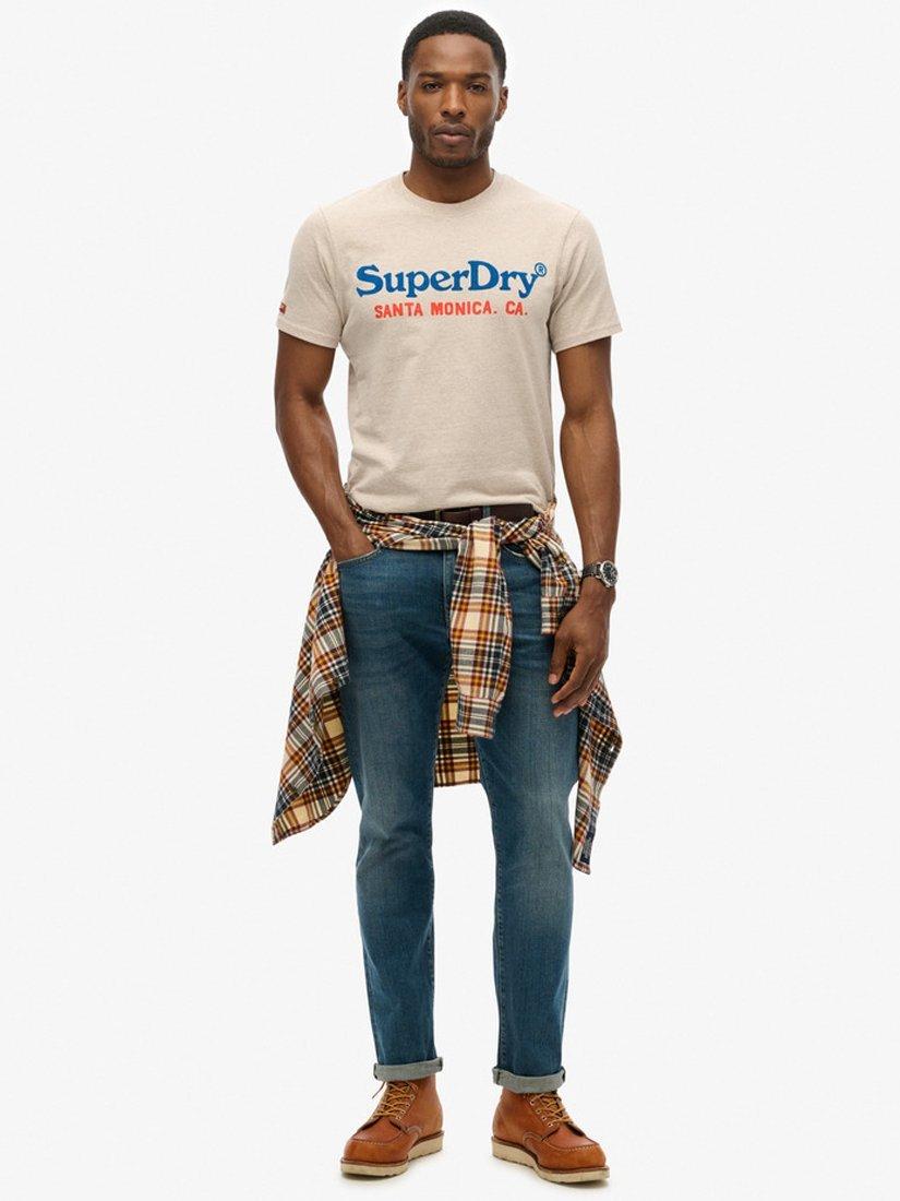 Product image 2 of 5, which shows Superdry Venue Duo Logo T-Shirt, Lavin Beige Marl, XXXL