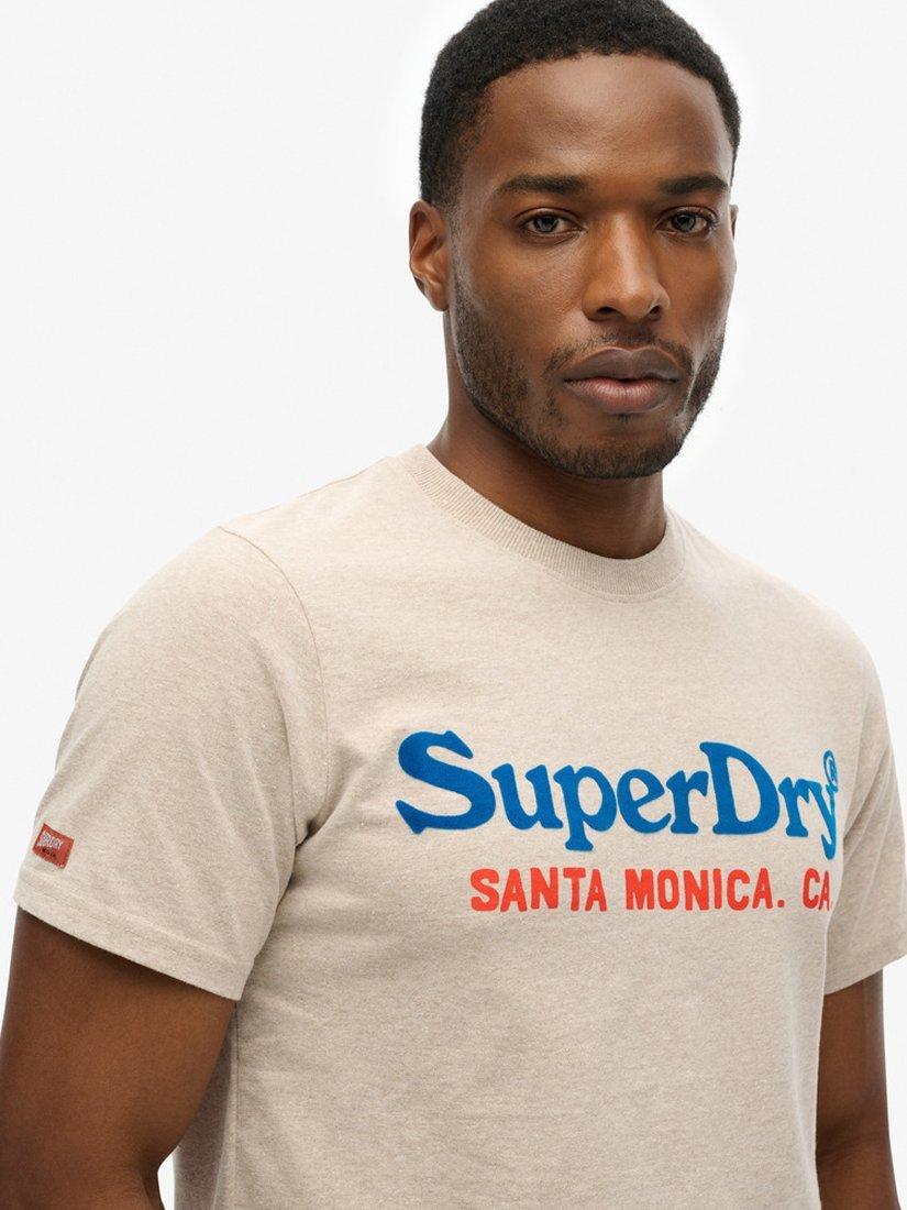 Product image 4 of 5, which shows Superdry Venue Duo Logo T-Shirt, Lavin Beige Marl, XXXL
