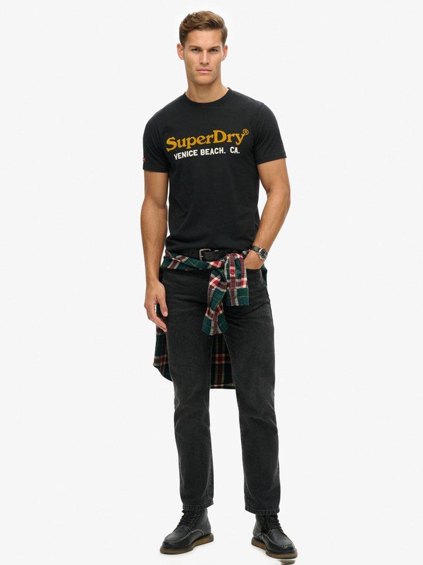 Product image 2 of 6, which shows Superdry Venue Duo Logo T-Shirt, Nero Black Marl, M