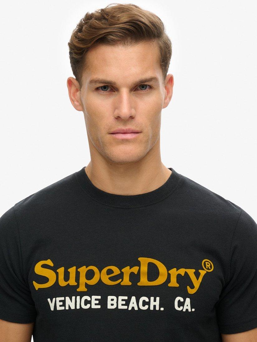 Product image 5 of 6, which shows Superdry Venue Duo Logo T-Shirt, Nero Black Marl, M
