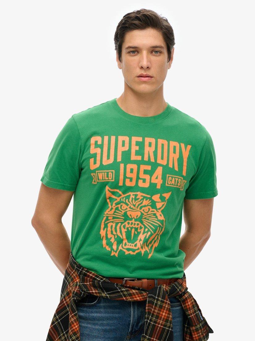 Product image 1 of 5, which shows Superdry Track & Field Athletic Graphic T-Shirt , Oregon Green, XXL