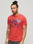 Superdry Metallic Workwear Graphic T-Shirt, Soda Pop Red Slub