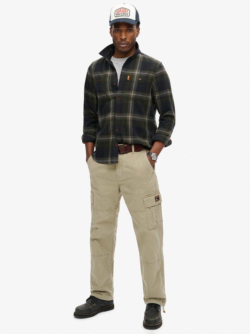 Product image 1 of 6, which shows Superdry Wide Fit Baggy Cargo Jeans, Brown, W32/L32