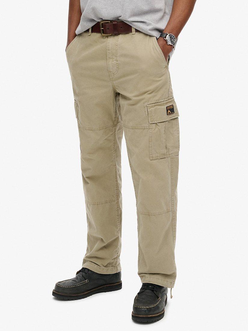 Product image 6 of 6, which shows Superdry Wide Fit Baggy Cargo Jeans, Brown, W32/L32