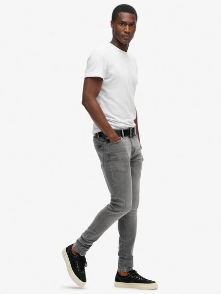 Superdry Cotton Blend Skinny Jeans, Mid Grey - view 2, Mid Grey