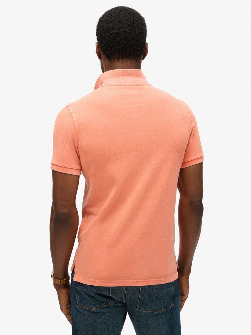 Product image 6 of 6, which shows Superdry Destroyed Polo Shirt, Sunburst Coral, XXL