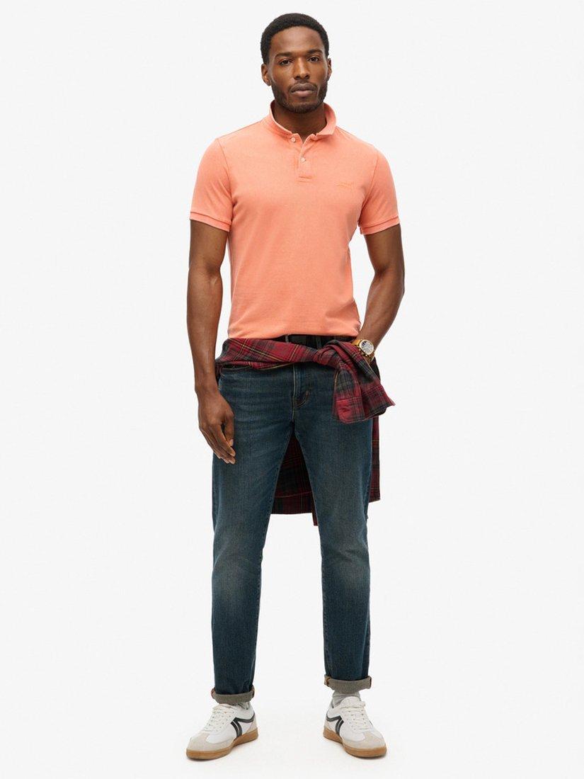 Product image 2 of 6, which shows Superdry Destroyed Polo Shirt, Sunburst Coral, XXL
