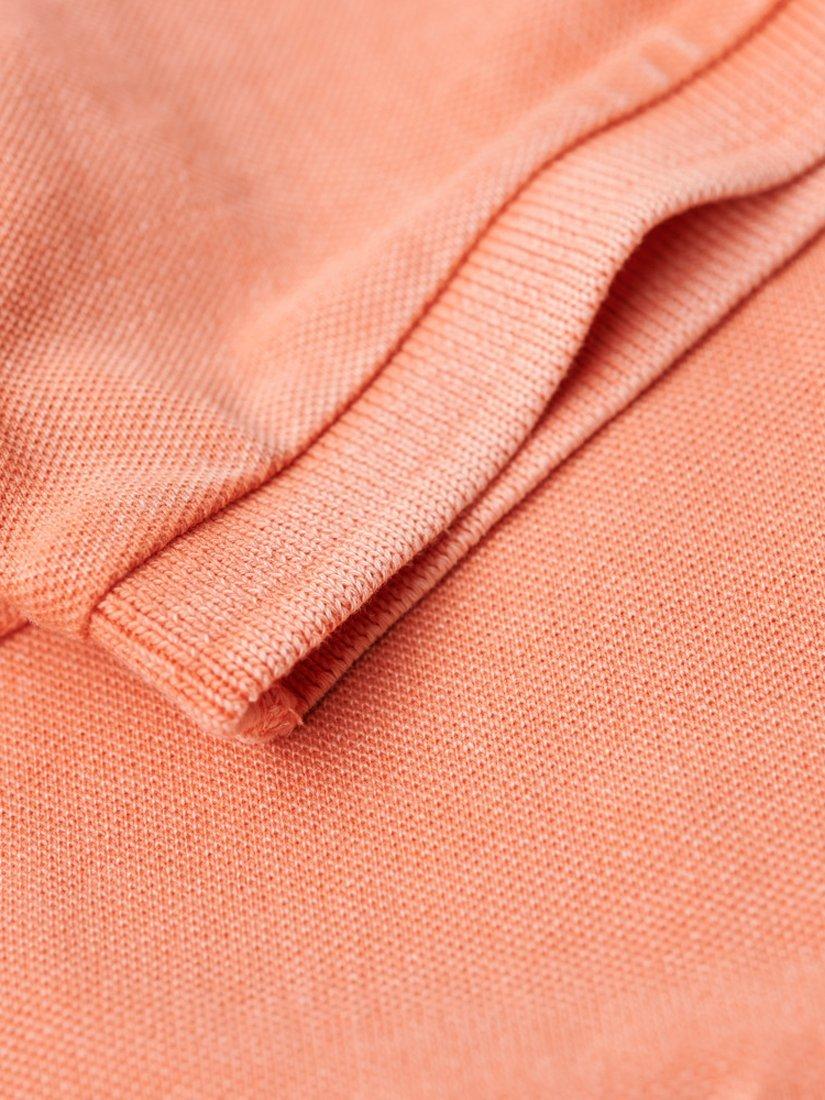 Product image 3 of 6, which shows Superdry Destroyed Polo Shirt, Sunburst Coral, XXL