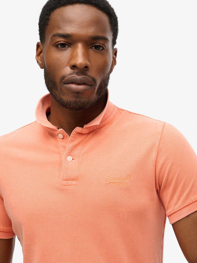Product image 4 of 6, which shows Superdry Destroyed Polo Shirt, Sunburst Coral, XXL