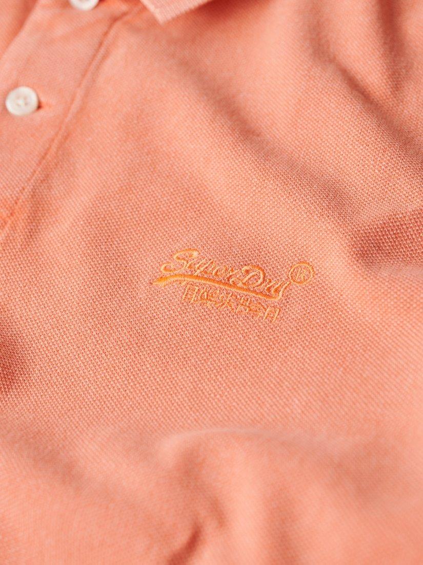 Product image 5 of 6, which shows Superdry Destroyed Polo Shirt, Sunburst Coral, XXL