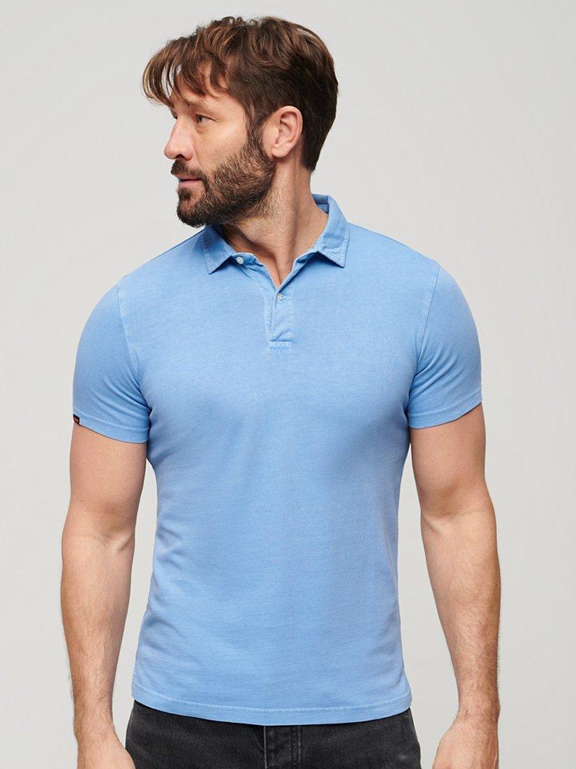 Superdry Jersey Polo Top, Bluebell