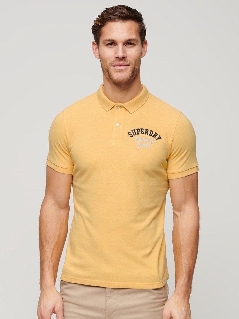 Superdry Superstate Polo Shirt, Canary Yellow Marl