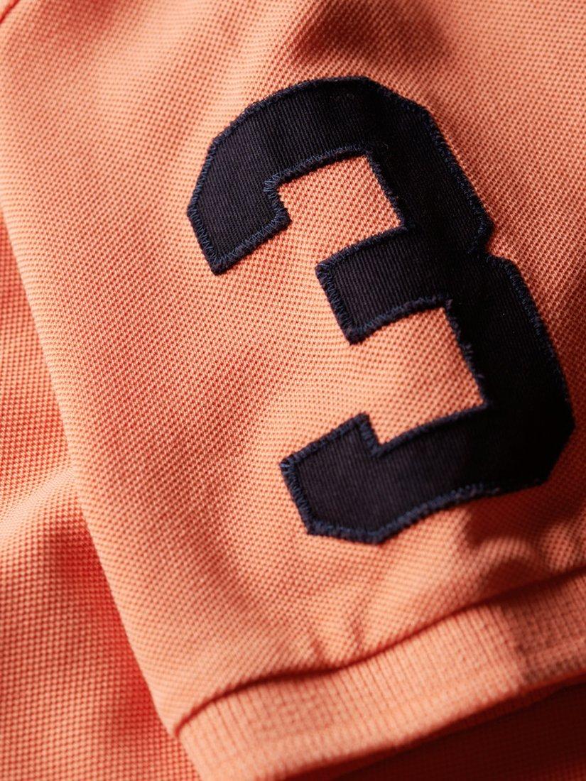 Product image 3 of 6, which shows Superdry Superstate Polo Shirt, Sunburst Coral, S