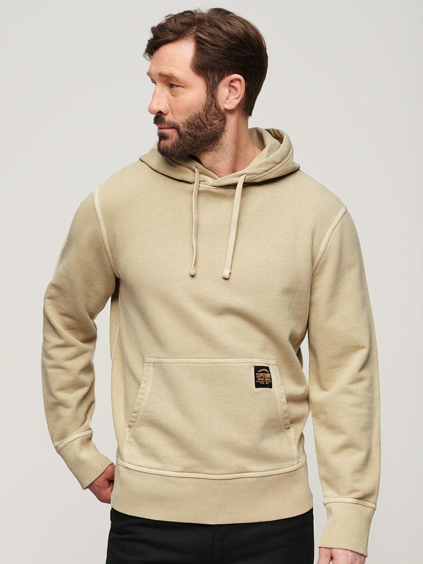 Superdry Contrast Stitch Relaxed Hoodie, Washed Pelican Beige, XXXL