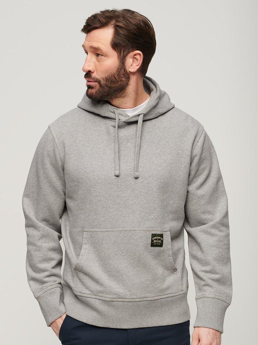 Superdry Contrast Stitch Relaxed Hoodie, Washed Grey Marl, XXXL