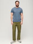 Superdry Crew Neck Slub Short Sleeved T-Shirt, Dry Slate Blue