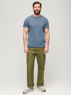 Superdry Crew Neck Slub Short Sleeved T-Shirt - view 2, Dry Slate Blue