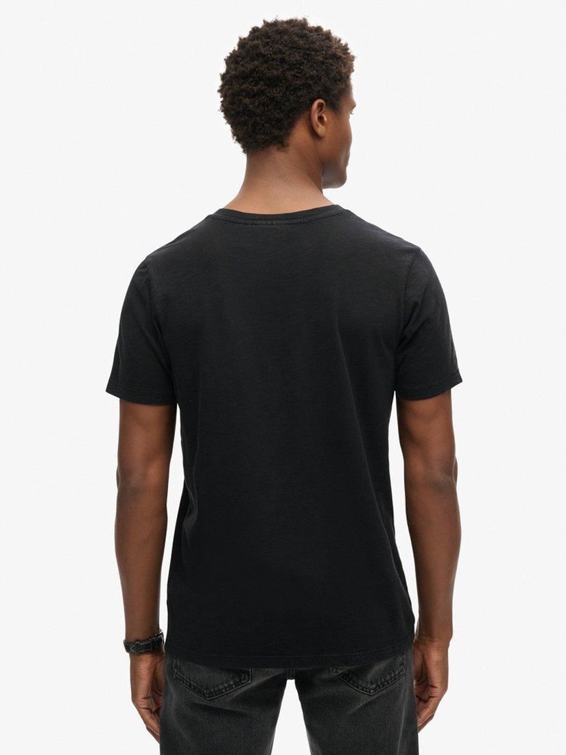 Product image 5 of 6, which shows Superdry V-Neck Slub Short Sleeve T-Shirt, Black, S