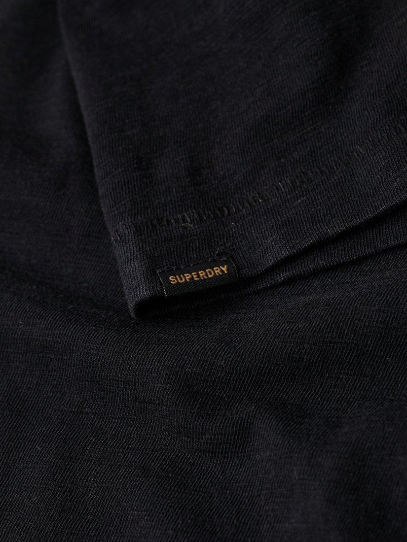 Product image 6 of 6, which shows Superdry V-Neck Slub Short Sleeve T-Shirt, Black, S