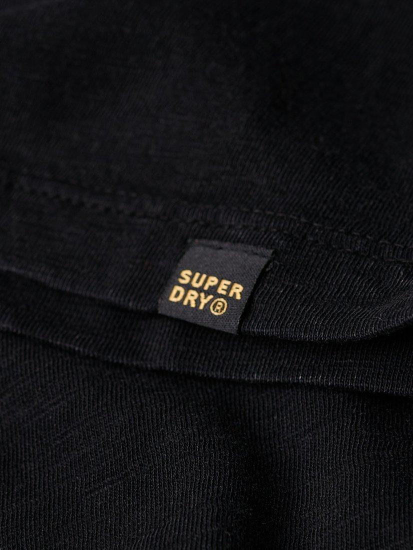 Product image 4 of 6, which shows Superdry V-Neck Slub Short Sleeve T-Shirt, Black, S