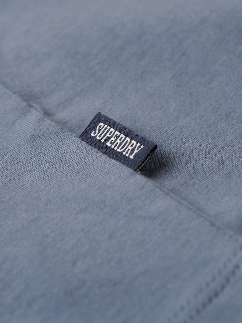 Product image 3 of 5, which shows Superdry Organic Cotton Essential Logo Embroidered T-Shirt, Heritage Washed Blue, S